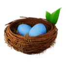 How emoji nest with eggs displayed on Huawei