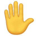 How emoji raised hand displayed on Huawei