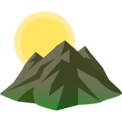 How emoji sunrise over mountains displayed on Joypixels