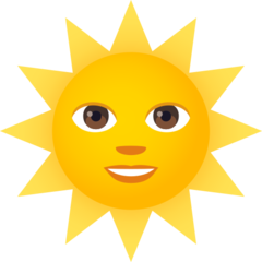 How emoji sun with face displayed on Joypixels