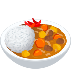 How emoji curry rice displayed on Joypixels