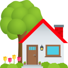 How emoji house with garden displayed on Joypixels