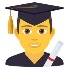 How emoji man student displayed on Joypixels