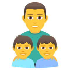 How emoji family: man, boy, boy displayed on Joypixels