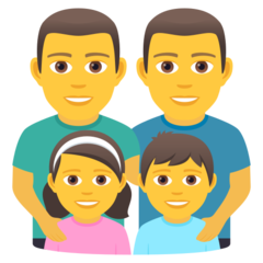 How emoji family: man, man, girl, boy displayed on Joypixels