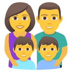 How emoji family: man, woman, boy, boy displayed on Joypixels