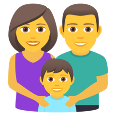 How emoji family: man, woman, boy displayed on Joypixels