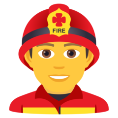 How emoji man firefighter displayed on Joypixels