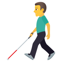 How emoji man with white cane displayed on Joypixels