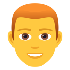 How emoji man: red hair displayed on Joypixels