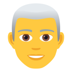 How emoji man: white hair displayed on Joypixels