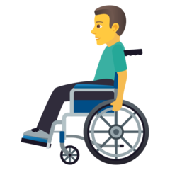 How emoji man in manual wheelchair displayed on Joypixels