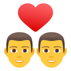 How emoji couple with heart: man, man displayed on Joypixels