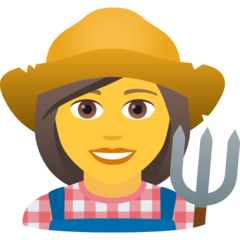 How emoji woman farmer displayed on Joypixels