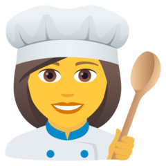 How emoji woman cook displayed on Joypixels