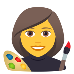 How emoji woman artist displayed on Joypixels