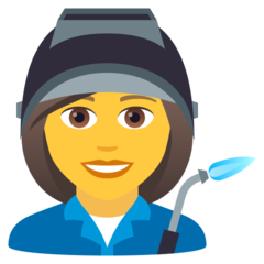 How emoji woman factory worker displayed on Joypixels