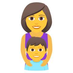 How emoji family: woman, boy displayed on Joypixels