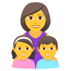 How emoji family: woman, girl, boy displayed on Joypixels