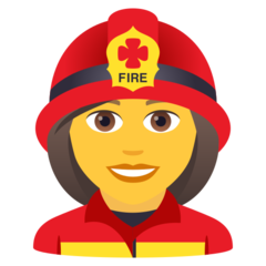 How emoji woman firefighter displayed on Joypixels