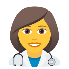 How emoji woman health worker displayed on Joypixels