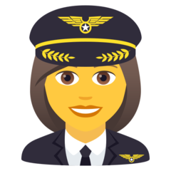 How emoji woman pilot displayed on Joypixels