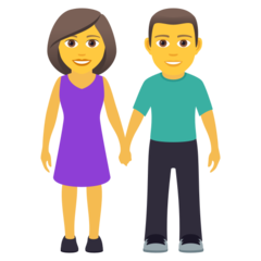 How emoji woman and man holding hands displayed on Joypixels