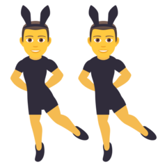 How emoji men with bunny ears displayed on Joypixels