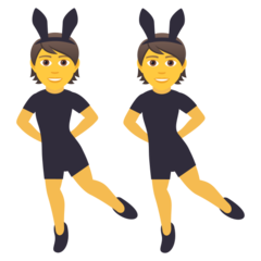 How emoji people with bunny ears displayed on Joypixels