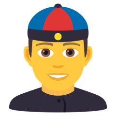 How emoji person with skullcap displayed on Joypixels