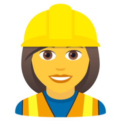 How emoji woman construction worker displayed on Joypixels