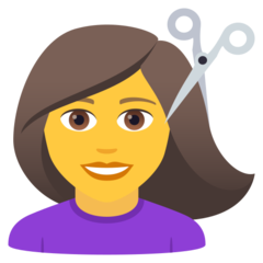 How emoji woman getting haircut displayed on Joypixels