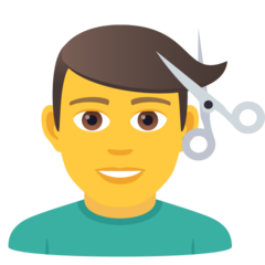 How emoji man getting haircut displayed on Joypixels