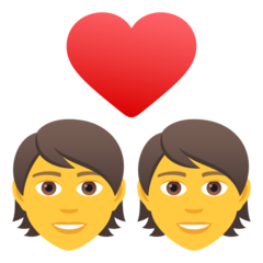 How emoji couple with heart displayed on Joypixels