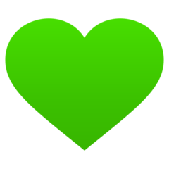 How emoji green heart displayed on Joypixels