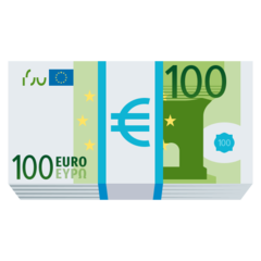 How emoji euro banknote displayed on Joypixels