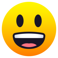 How emoji grinning face with big eyes displayed on Joypixels