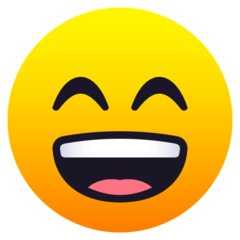 How emoji grinning face with smiling eyes displayed on Joypixels