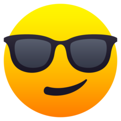 How emoji smiling face with sunglasses displayed on Joypixels