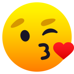 How emoji face blowing a kiss displayed on Joypixels