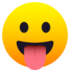 How emoji face with tongue displayed on Joypixels