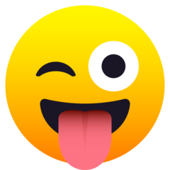 How emoji winking face with tongue displayed on Joypixels