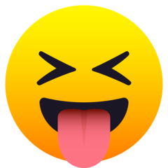 How emoji squinting face with tongue displayed on Joypixels