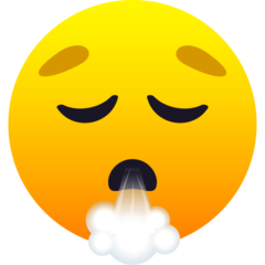 How emoji face exhaling displayed on Joypixels