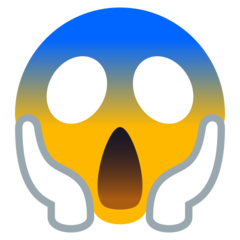 How emoji face screaming in fear displayed on Joypixels