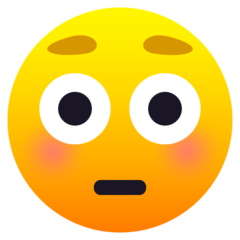 How emoji flushed face displayed on Joypixels