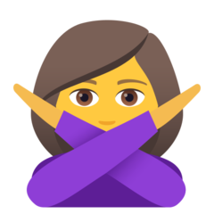 How emoji woman gesturing NO displayed on Joypixels