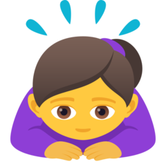 How emoji woman bowing displayed on Joypixels