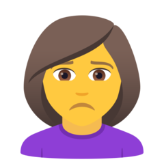 How emoji woman frowning displayed on Joypixels