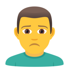 How emoji man frowning displayed on Joypixels